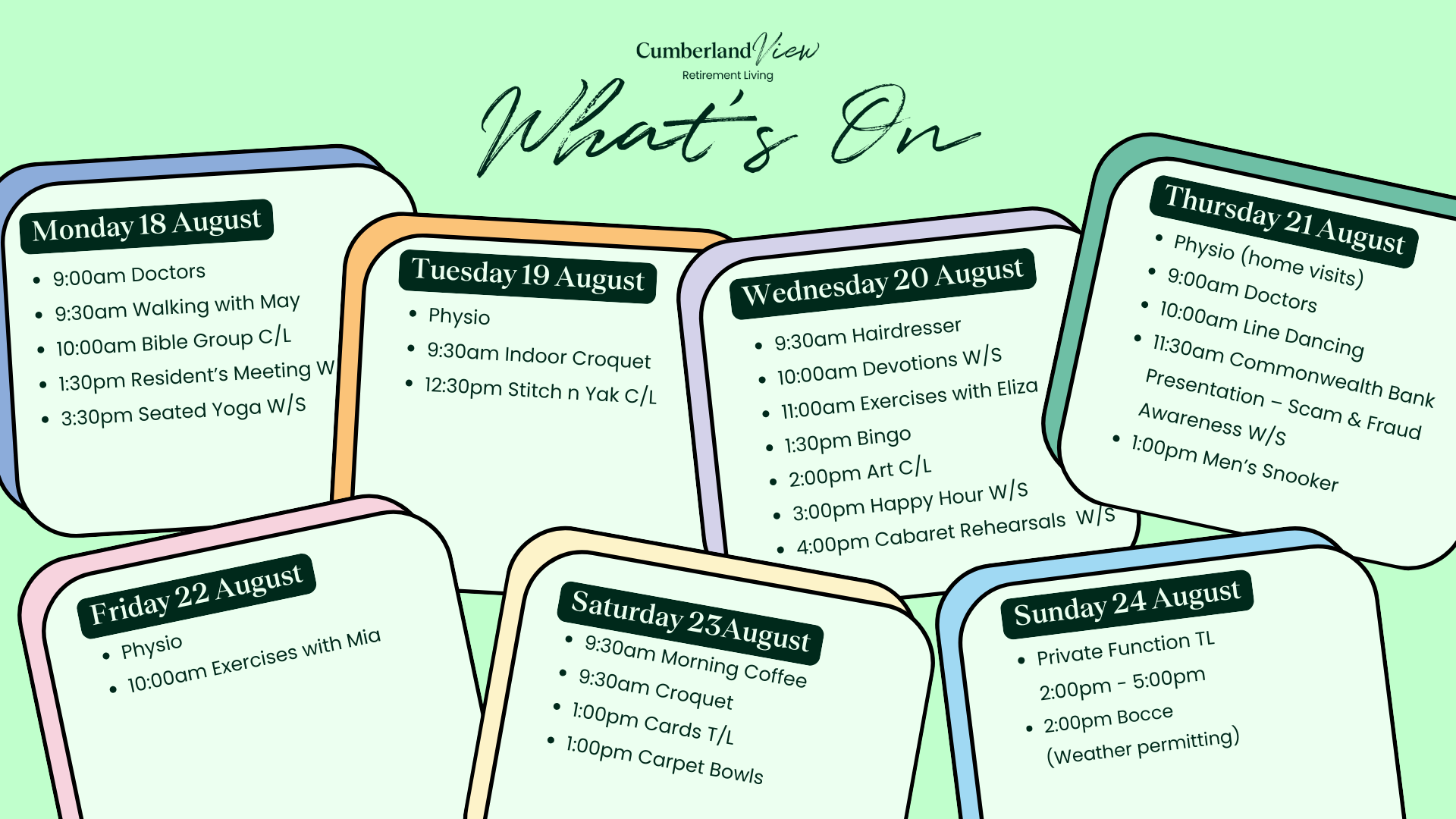 Activities & Events 18–24 August